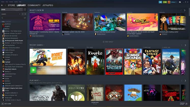 Steam vs Epic Games Store Interfaz de Usuario