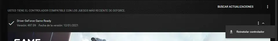 reinstalar controladores de nvidia